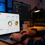 Homem analisando gráficos que demonstra como IA transforma o QA