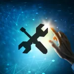 Conceito visual de ferramentas de automação de testes e integração tecnológica para QA